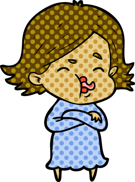 Bir insan tarafından çizilen karikatür kızı.