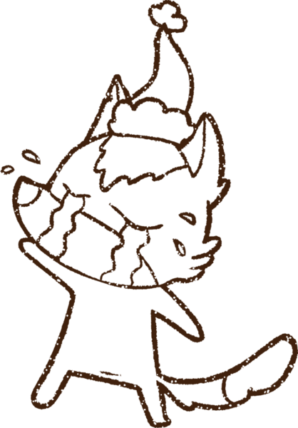 Bir insan tarafından çizilmiş Noel Köpeği Kömürü