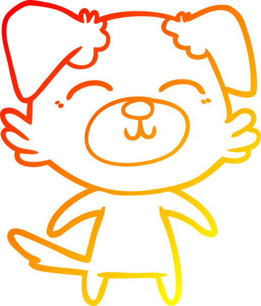 Bir insan tarafından çizilmiş çizgi film köpeğinin sıcak çizgi çizimi