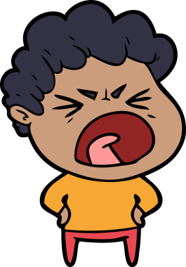 Bir insan tarafından çizilmiş öfkeli bir adam.