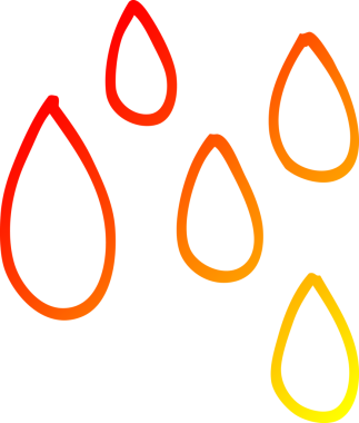 Bir insan tarafından çizilen yağmur damlasının sıcak çizgi çizimi