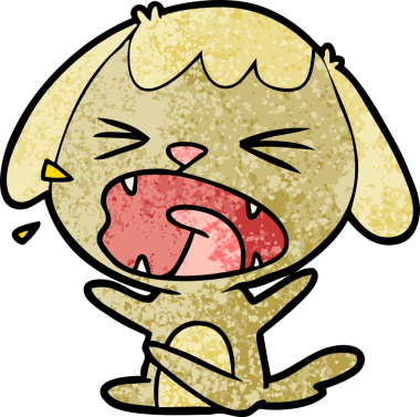 Bir insan tarafından çizilmiş şirin bir köpek havlaması.