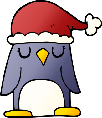 Bir insan tarafından çizilmiş bir karalama Noel pengueni.