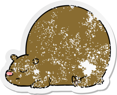 Bir insan tarafından çizilmiş karikatür ayısının sıkıntılı çıkartması.