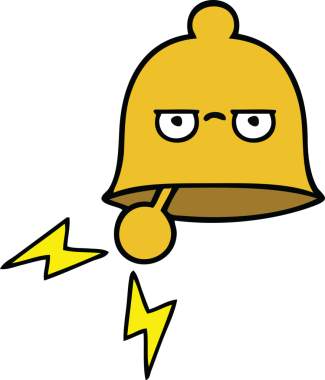 Bir insan tarafından çizilmiş sevimli bir zil karikatürü.