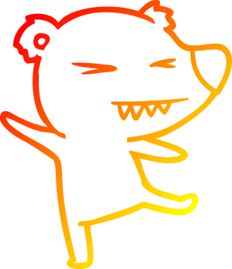 Bir insan tarafından çizilen dans eden kutup ayısı karikatürü.