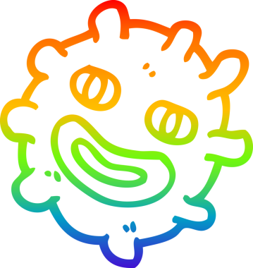 gökkuşağı gradyan çizimi bir insan tarafından çizilmiş komik bir mikrop