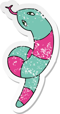 Bir insan tarafından çizilmiş uzun bir yılanın serbest sticker 'ı.