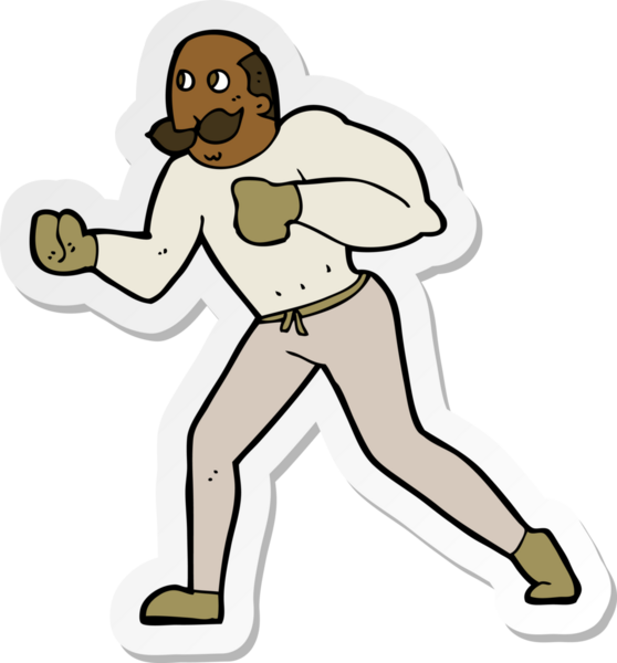 Bir insan tarafından çizilmiş eski bir boksörün çıkartması.