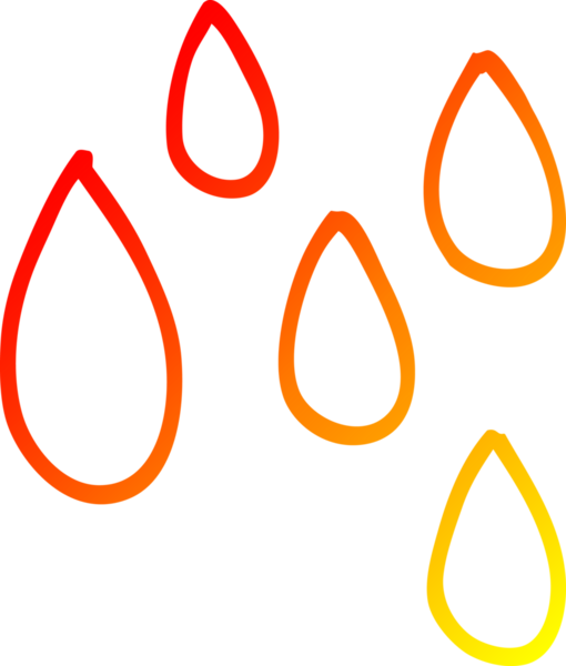 Bir insan tarafından çizilen yağmur damlasının sıcak çizgi çizimi