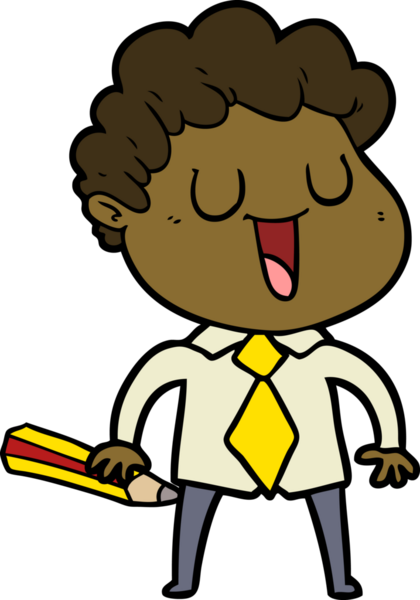 Bir insan tarafından çizilmiş kurşun kalemle gülen adam.