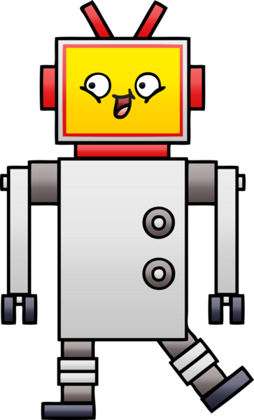 Bir insan tarafından çizilmiş bir robotun gölgelenmiş çizimi