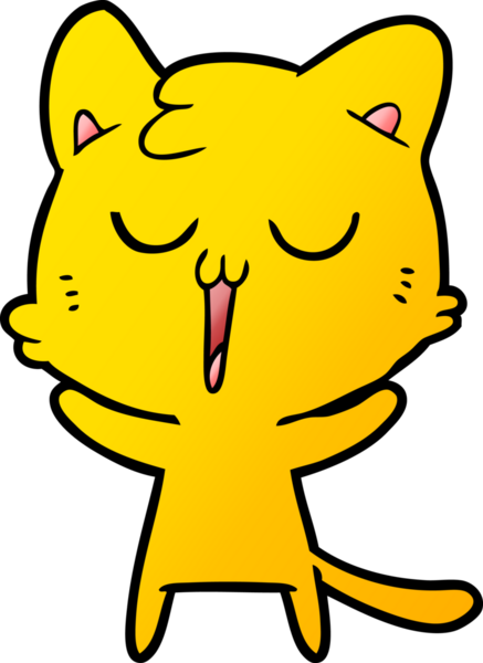 Bir insan tarafından çizilmiş çizgi film kedisi.