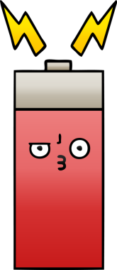 Bir insan tarafından çizilen bataryanın gölgelenmiş karikatürü