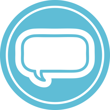 bir insan tarafından çizilmiş konuşma balonu dairesel simgesi