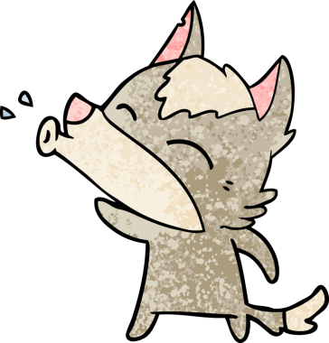 Bir insan tarafından çizilmiş uluyan kurt çizgi filmi.