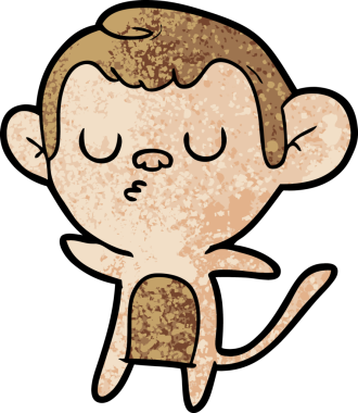 Bir insan tarafından çizilmiş çizgi maymun.