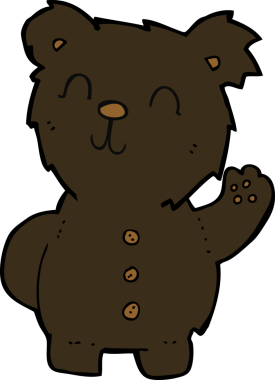 bir insan tarafından çizilmiş kara ayı çizgi filmi