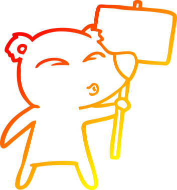 Bir insan tarafından çizilmiş levhalı bir kutup ayısının sıcak çizgi çizimi