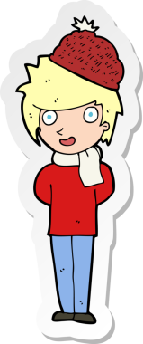 Bir insan tarafından çizilen kış adamı çizgi filminin çıkartması.