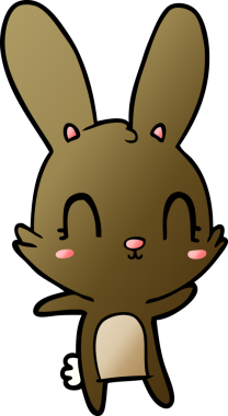 Bir insan tarafından çizilmiş şirin çizgi film tavşanı.