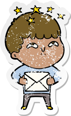 Bir çizgi filmin sıkıntılı çıkartması Bir insan tarafından çizilmiş hayret verici bir çocuk