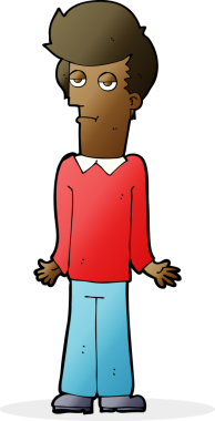 Bir insan tarafından çizilmiş omuz silken sıkıcı bir çizgi film.