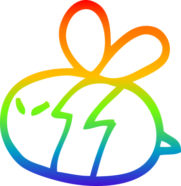 gökkuşağı gradyan çizgi çizimi bir insan tarafından çizilmiş çizgi bir arı