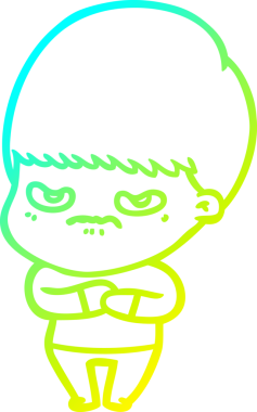 Bir insan tarafından çizilmiş soğuk gradyan çizgi film karakteri.