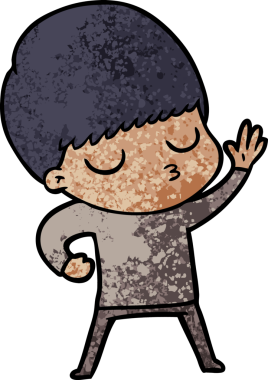 Bir insan tarafından çizilmiş sakin çocuk çizgi filmi.