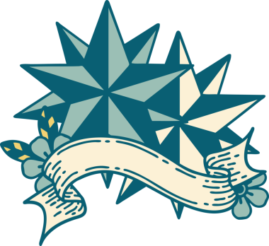 Bir insan tarafından çizilmiş geleneksel yıldız dövmeli.