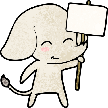 Bir insan tarafından çizilmiş şirin bir fil.