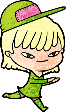 Bir insan tarafından çizilmiş karikatür kadın.