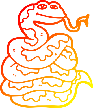 Bir insan tarafından çizilmiş çizgi film yılanı çizimi.