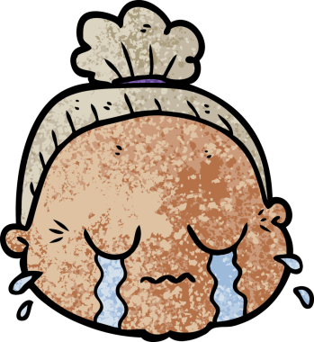 Bir insan tarafından çizilmiş yaşlı bir kadın.