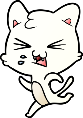 Bir insan tarafından çizilmiş kedi tıslaması.