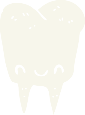 Bir insan tarafından çizilmiş düz renkli çizgi film dişi