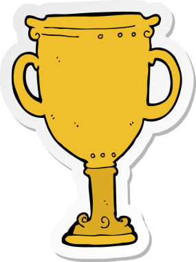 Bir insan tarafından çizilmiş bir karikatür kupasının çıkartması.