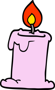 Bir insan tarafından çizilmiş karikatür yanan mum.