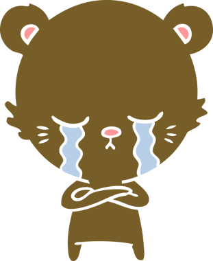 Bir insan tarafından çizilmiş düz renkli çizgi film ayısı.