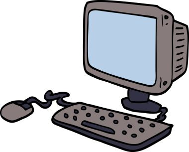 Bir insan tarafından çizilmiş karalama ofis bilgisayarı.