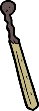 Bir insan tarafından çizilmiş karikatür yanmış kibrit.