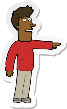 Bir insan tarafından çizilmiş bir karikatür adamın çıkartması.