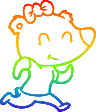 Bir insan tarafından çizilen dişi ayının gökkuşağı gradyan çizimi