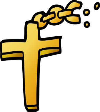 Bir insan tarafından çizilmiş bir zincirin üzerine karalama haçı.