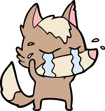 Bir insan tarafından çizilmiş ağlayan kurt çizgi filmi.