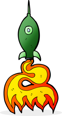 bir insan tarafından çizilmiş uzay roketi