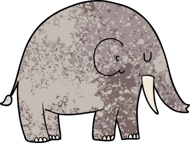 Bir insan tarafından çizilmiş bir fil.