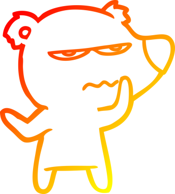 Bir insan tarafından çizilmiş kızgın bir ayı karikatürü.