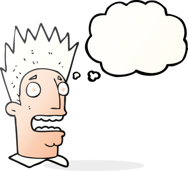 Serbest çizim düşünce balonu karikatürü bir insan tarafından çizilen adamı şok etti